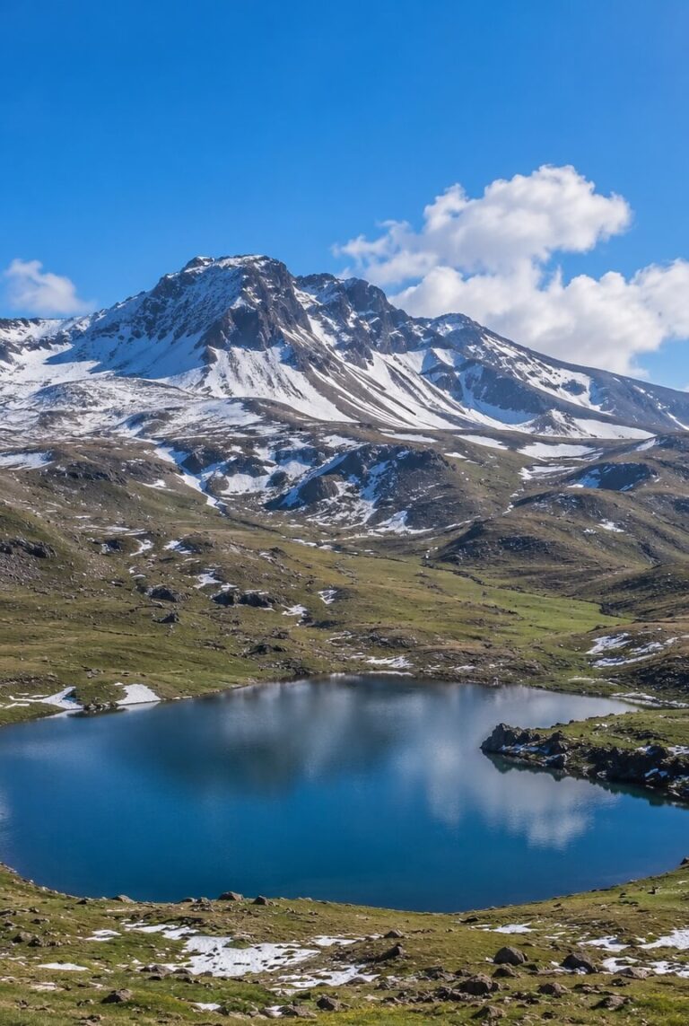 Lake Kari on Aragats Mountain